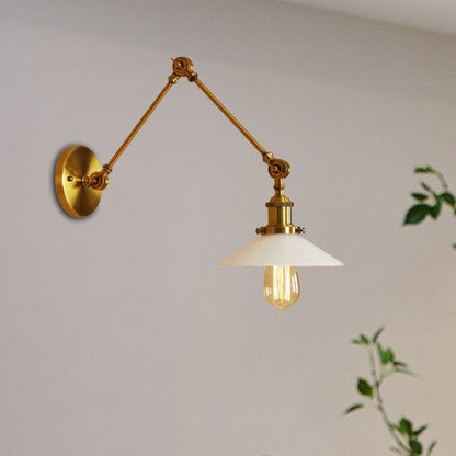 Silva Wall Lamp Retro Saucer Lampshade Metal Adjustable 2 Color, Bedroom