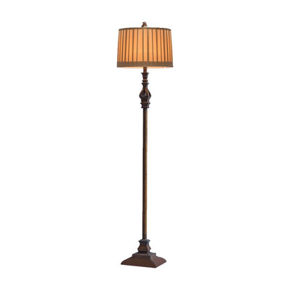 Eryn Vintage Resin/Fabric Standing Floor Lamp, Brown