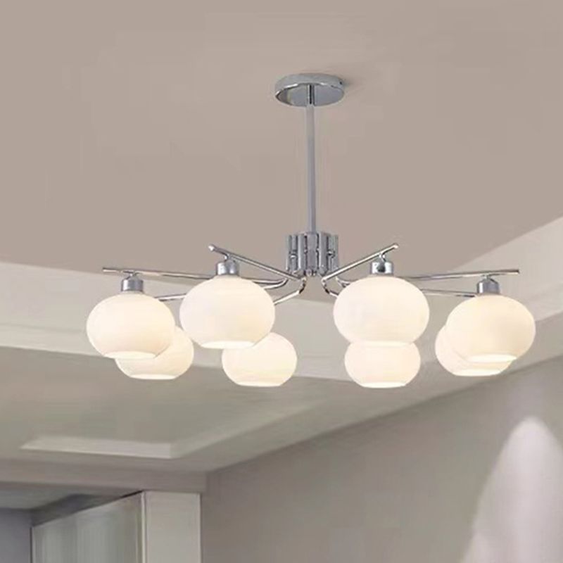 Pendelleuchte Valentina, halbrund, modern, Metall/Glas, Gold/Nickel, Esszimmer