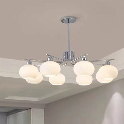 Pendelleuchte Valentina, halbrund, modern, Metall/Glas, Gold/Nickel, Esszimmer