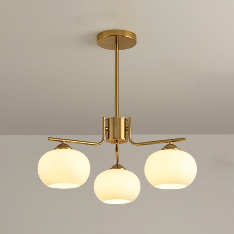Pendelleuchte Valentina, halbrund, modern, Metall/Glas, Gold/Nickel, Esszimmer