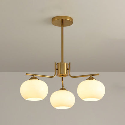 Pendelleuchte Valentina, halbrund, modern, Metall/Glas, Gold/Nickel, Esszimmer