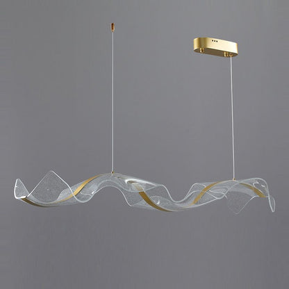 Kristy Pendant Light Designer Wave , White/Gold, Dining Room