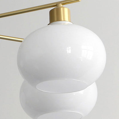 Pendelleuchte Valentina, halbrund, modern, Metall/Glas, Gold/Nickel, Esszimmer
