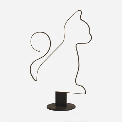 Moderne lineare Metall-Stehlampe „Edge Cat/Dog“.