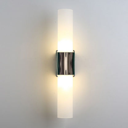 Arisha Modern Double Headed Metal Glass Vanity Wall Lamp, Black/Gold