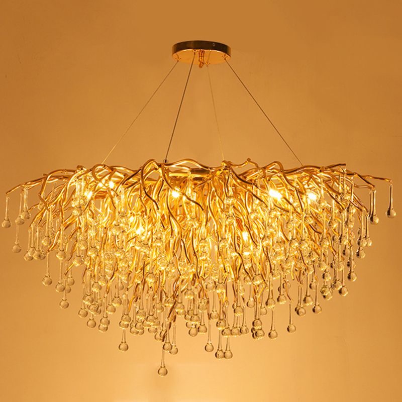 Arisha Pendant Light Tassel Luxury, Metal/Crystal, Gold, Bedroom