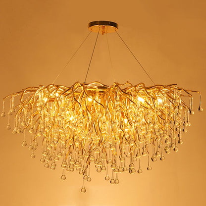 Arisha Pendant Light Tassel Luxury, Metal/Crystal, Gold, Bedroom
