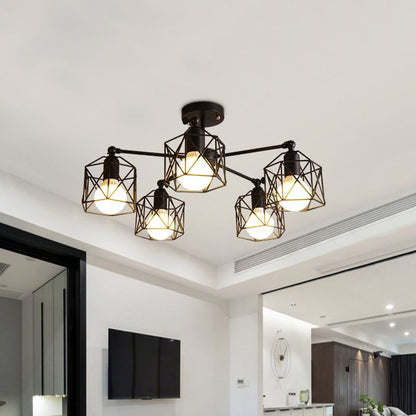 Arisha Black Semi-Flush Mount Ceiling Light
