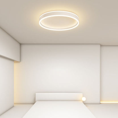 Arisha Modern Round Led Metal Flush Mount Ceiling Light, White/Black