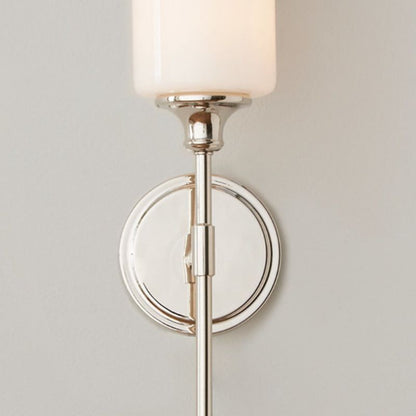 Tiffany Nordic Vanity Metal Glass Minimalism Wall Lamp, Black/Silver