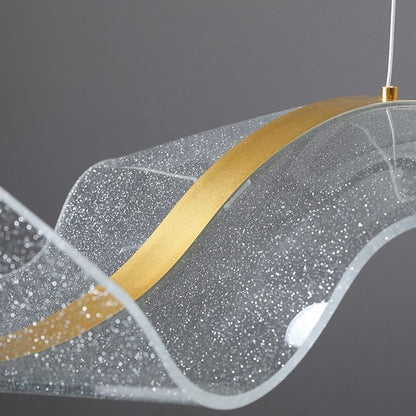 Kristy Pendant Light Designer Wave , White/Gold, Dining Room