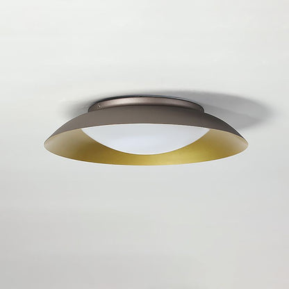 Arisha Round Metal Flush Mount Ceiling Light, Brass