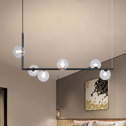 Valentina Minimalist Linear Pendant Light, Black & Gold, 6/8 Heads