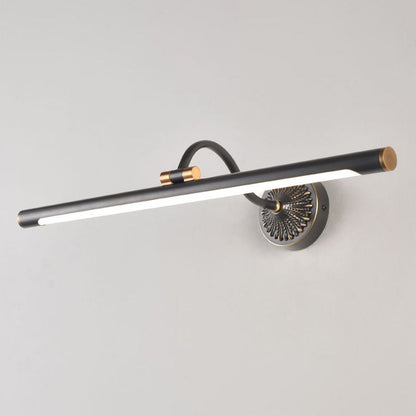 Tiffany Black Adjustable Reading Spotlight Wall Lamp, Metal/Wood