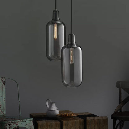 Valentina Designer Cylinder Pendant Light, Marble & Glass