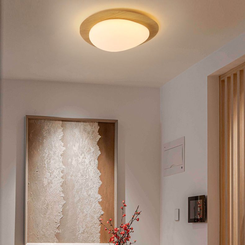 Arisha Unterputz-Deckenleuchte, modern, Metall, Walnuss/Natur