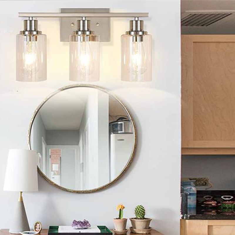 Silva – applique murale moderne avec façade miroir, noire, métal/verre