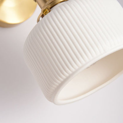 Arisha Vintage Column Ceramic Vanity Light, White, Bedroom