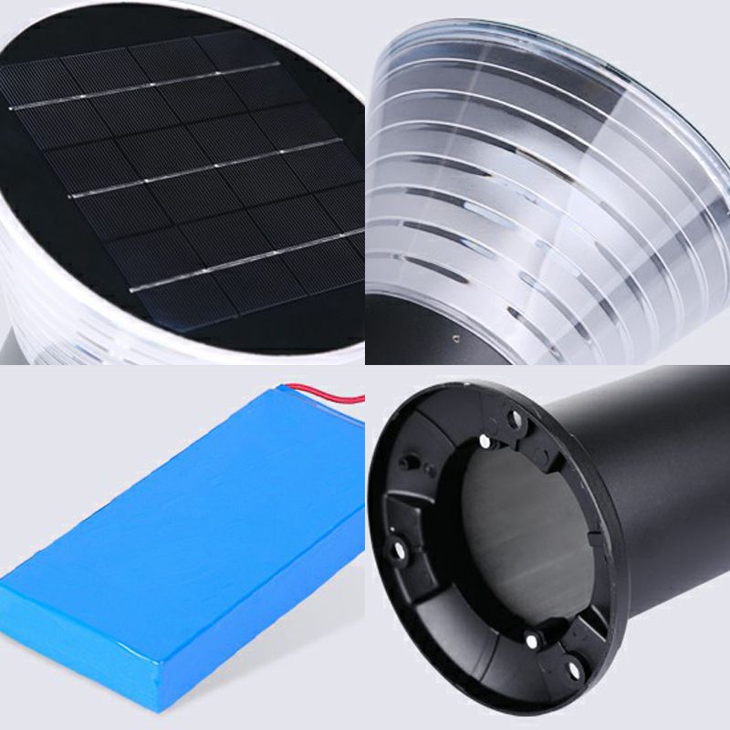 Ray Moderne konische Solar-Pollerleuchte für den Außenbereich, Schwarz