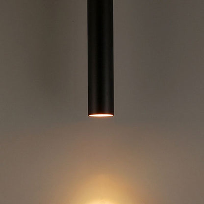 Yore Modern Cylinder Shape Linear Pendant Light Black Metal