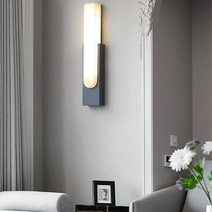 Arisha Modern Rectangular Stone Metal Wall Lamp