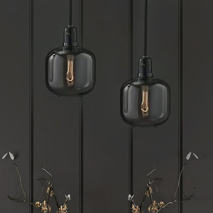 Valentina Designer Cylinder Pendant Light, Marble & Glass