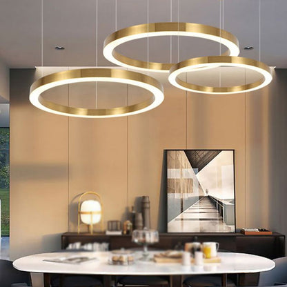 Arisha Modern Ring Metal Pendant Light, Gold