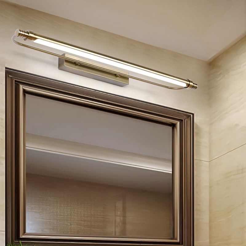 Arisha moderne lineare Metall-Waschtisch-Wandleuchte, Gold