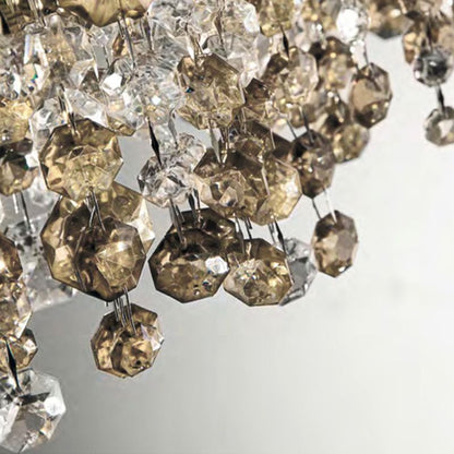 Suspension Kristy Moderne en Cristal Noir/Blanc/Marron/Doré