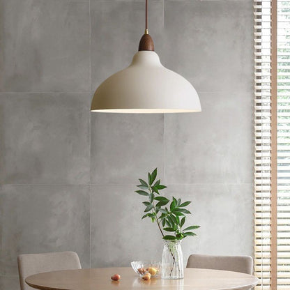 Valentina Modern Bowl-shaped Metal Pendant Light, Black/White