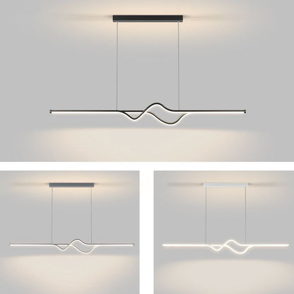 Arisha Modern Linear Metal Pendant Light, Black/White/Grey