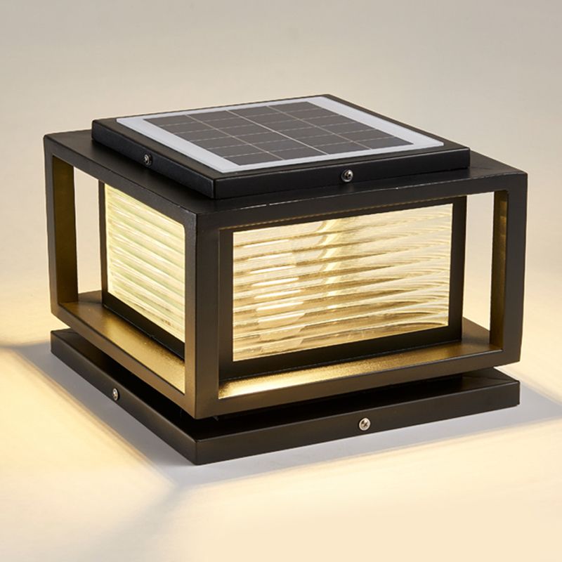 Lampes d'extérieur rectangulaires à LED contemporaines Ray en métal, noir