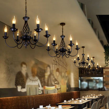 Silva Pendant Light Candle Retro, Metal/Glass, Black/White, Restaurant