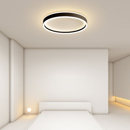 Arisha Modern Round Led Metal Flush Mount Ceiling Light, White/Black