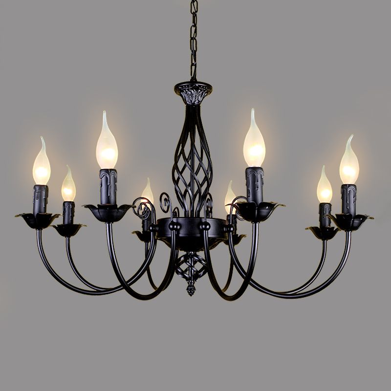 Silva Pendant Light Candle Retro, Metal/Glass, Black/White, Restaurant