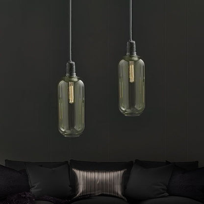 Valentina Designer Cylinder Pendant Light, Marble & Glass