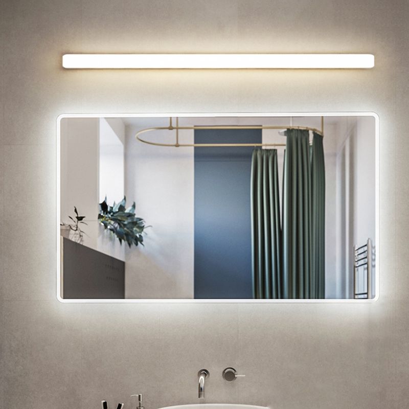 Applique murale de salle de bain Arisha Simple White Bar avec miroir intégré