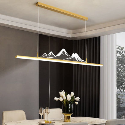 Arisha Designer Mountain Shape LED Pendant Light, Black/Gold