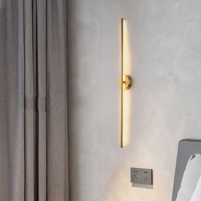 Fauro Modern Linear Metal&Silica Gel Wall Mount Lamps, Gold