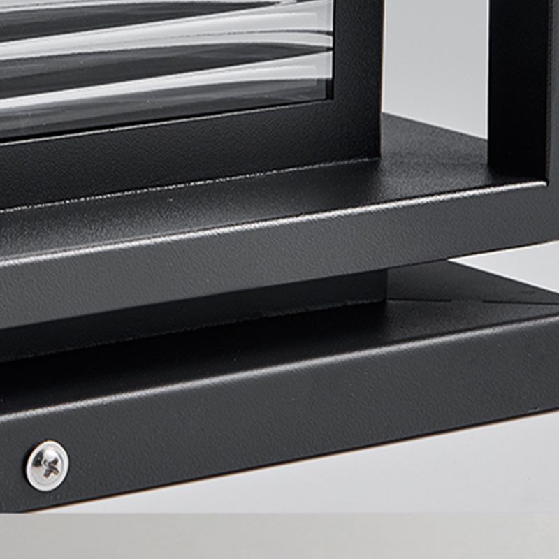 Lampes d'extérieur rectangulaires à LED contemporaines Ray en métal, noir