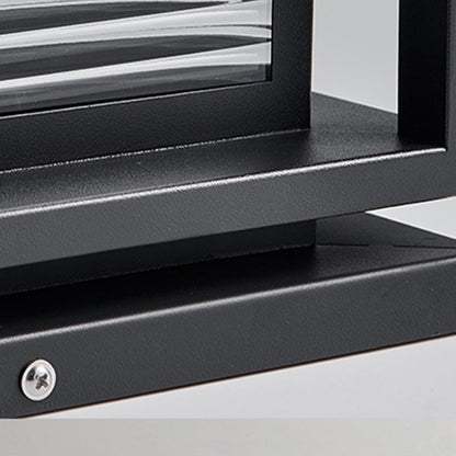 Lampes d'extérieur rectangulaires à LED contemporaines Ray en métal, noir