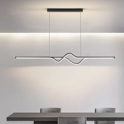Arisha Modern Linear Metal Pendant Light, Black/White/Grey