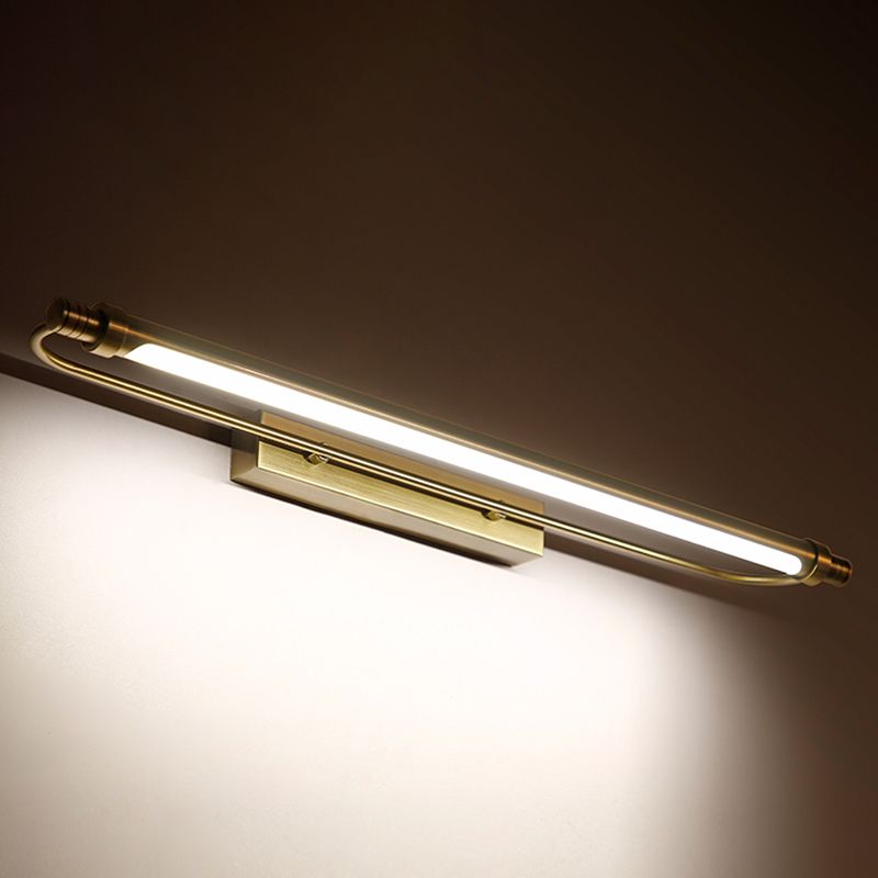 Arisha moderne lineare Metall-Waschtisch-Wandleuchte, Gold
