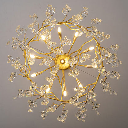 Kristy Contemporary Gold Glass Crystal Chandelier