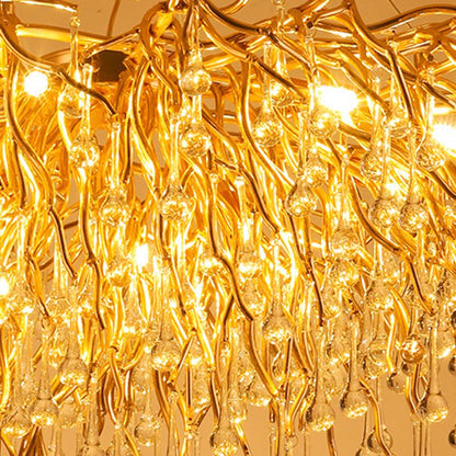 Arisha Pendant Light Tassel Luxury, Metal/Crystal, Gold, Bedroom