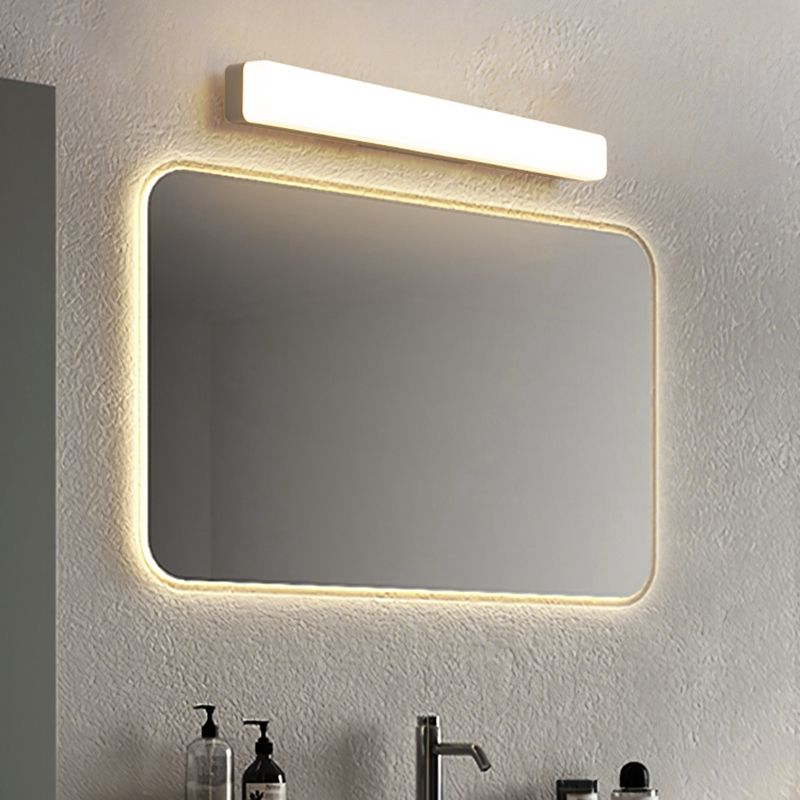 Applique murale de salle de bain Arisha Simple White Bar avec miroir intégré