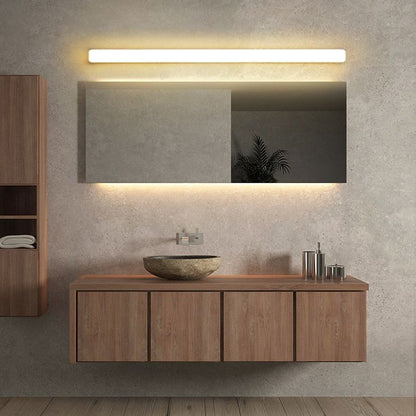 Applique murale de salle de bain Arisha Simple White Bar avec miroir intégré