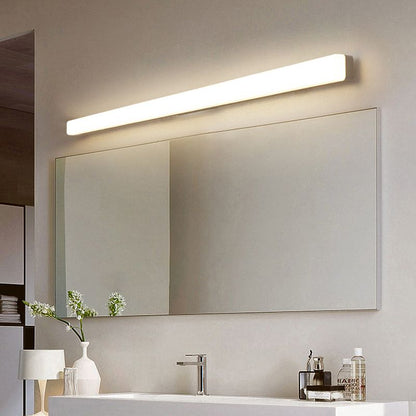 Applique murale de salle de bain Arisha Simple White Bar avec miroir intégré