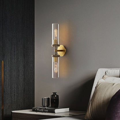 Arisha Modern Cylindrical Metal Led Wall Lamp, Black/Copper